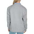 thumbnail image 2 of Women's Starter Gray New York Knicks Arch Stripe Fleece Crewneck Sweatshirt, 2 of 3