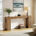thumbnail image 4 of Finmind 71" Long Console Table, Narrow Light Brown Entryway Table Wood Sofa Table, 4 of 9