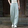 thumbnail image 2 of VEKDONE Womens Linen Long Pants Green XL, 2 of 4