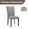 thumbnail image 6 of Mid-Century Fabric Dining Chairs Set of 2 with Nailhead Detail and Wooden Legs, Upholstered Side Chairs for Kitchen and Dining Room – Flower, 6 of 6