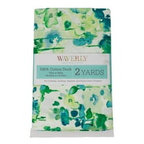 Waverly Inspirations 45" x 2 yd 100% Cotton Floral Sewing & Craft Fabric, Teal