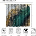 thumbnail image 5 of Emerald Green Fluid Marble Blackout Curtains, Luxurious White Gold Swirl Texture 3D Printed Drapes, Thermal Insulated Grommet Window Treatment For Living Room Bedroom 52"W x 90"L, 5 of 6