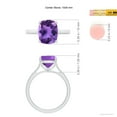 thumbnail image 4 of ANGARA Natural 2.7 Ct. Amethyst with Diamond Solitaire Ring in Sterling Silver for Women (Ring Size: 12), 4 of 9