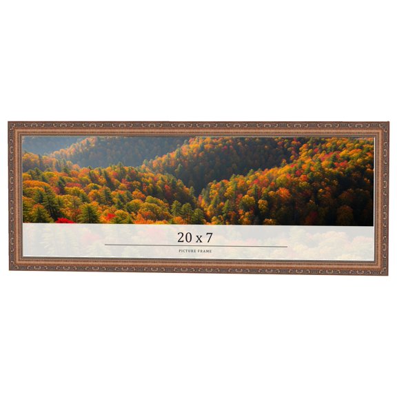 20x7 Frame Gold Solid Wood Picture Frame Width 1.25 Inches | Interior Frame Depth 0.375 Inches |
