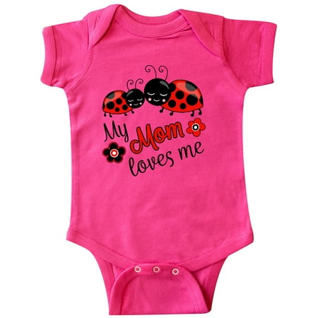 

Inktastic My Mom Loves Me with Cute Ladybugs Gift Baby Boy or Baby Girl Bodysuit