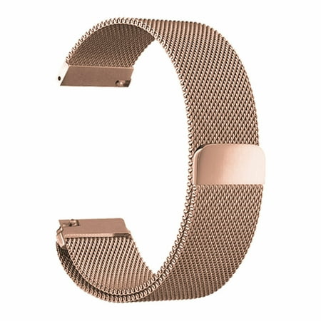 GoldCherry For LG Style Watch Band 18mm Metal Stainless Steel Watch Strap,Milanese Adjustable Closure Wrist Sport Band Replacement for LG style Smart Watch / For 18mm Band(Rose Gold)