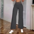 thumbnail image 2 of WTOBBY Women's Vintage Bloom Palazzo Pants - High Waist Wide Leg Trousers with Dual Pockets & Breathable Cotton Blend for Street Fashion,Dark Gray 2XL, 2 of 5