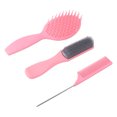 thumbnail image 3 of Hair Brush Set, Carbon Fiber Comfortable Using Hair Comb Set Heat Static Resistant Hair Dressing Hair Styling  For Hair Salon For Household Pink Box Packed, 3 of 8