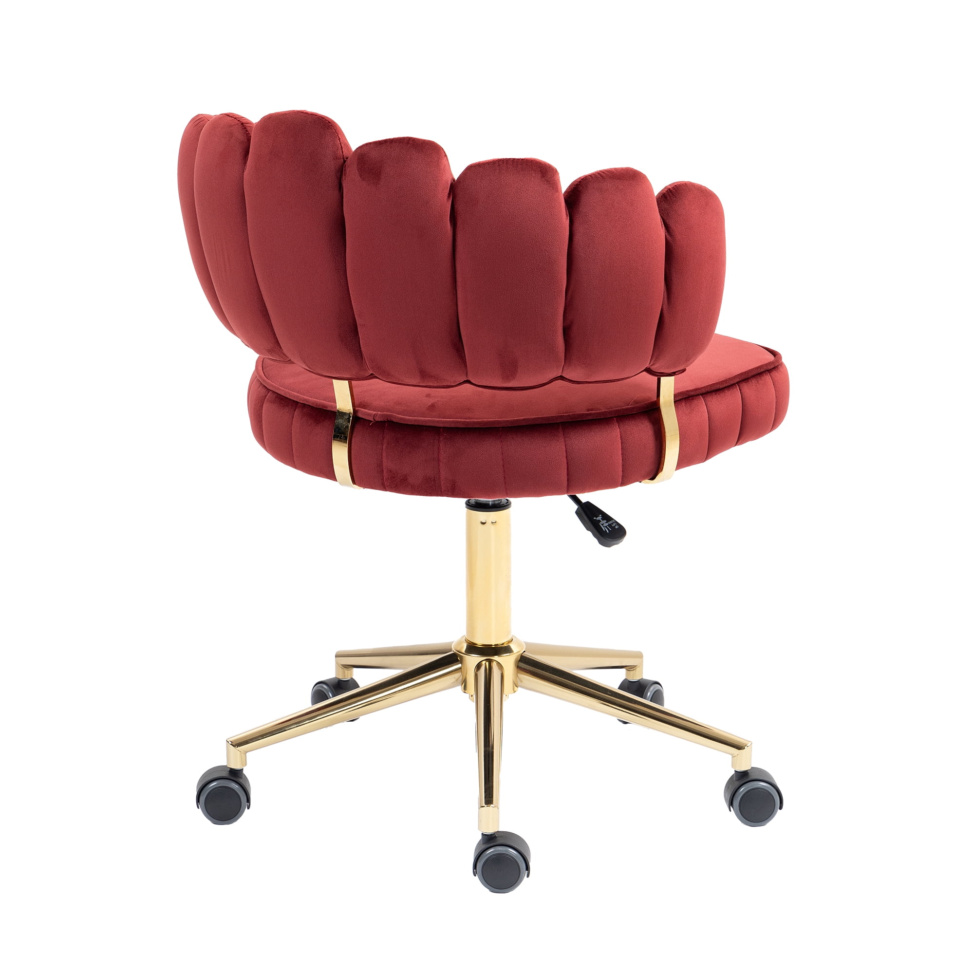 MAYEERTY Velvet Home Office Desk Chair, Modern Cute Computer Chair, Wheels Swivel Height Adjustable Swivel Task Chair for Home Office (Wine Red Velvet)