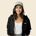 thumbnail image 4 of Dalix Rainbow Embroidered Fleece Cropped Zip Hoodie Cold Fall Winter Womens in Black M Medium, 4 of 5