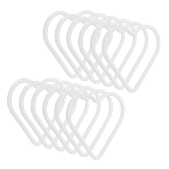 Uxcell 2 Inch Heart Dream Catcher Rings, 12 Pcs Metal Christmas Macrame Wreath Floral Ring Hoop, White