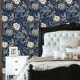 thumbnail image 5 of Whimsical Peel and Stick Wallpaper Vintage Floral Birds Roses Blue Beige Tones Wall Mural 23.6in x 9.8ft Self Adhesive Removable Wall Paper Renter Friendly Wallpaper for Kids Bedroom Studio, 5 of 8