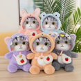 thumbnail image 2 of Animal transfiguración gato de peluche de juguete muñeca mochila bolsa muñeca de piel de conejo animal de dibujos animados pelo largo regalo para niños, 2 of 4