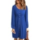 thumbnail image 4 of Vestidos para mujer Vestidos de otoño Casual Otoño Sólido Erógeno Cuello en U Botones Manga larga Vestido de cintura Odeerbi  ODB-5, 4 of 8