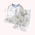 thumbnail image 4 of WRKEKC Kids Summer Outfits Seamless Round Neck Short Sleeve Pajama All Over Print Comfort Set for 6 Months-12 Years, 4 of 4