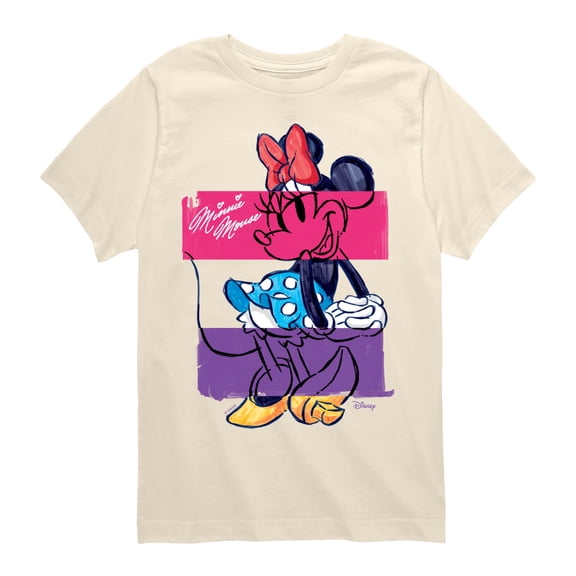 Disney - Minnie Sketch - Youth Boys Short Sleeve Graphic T-Shirt