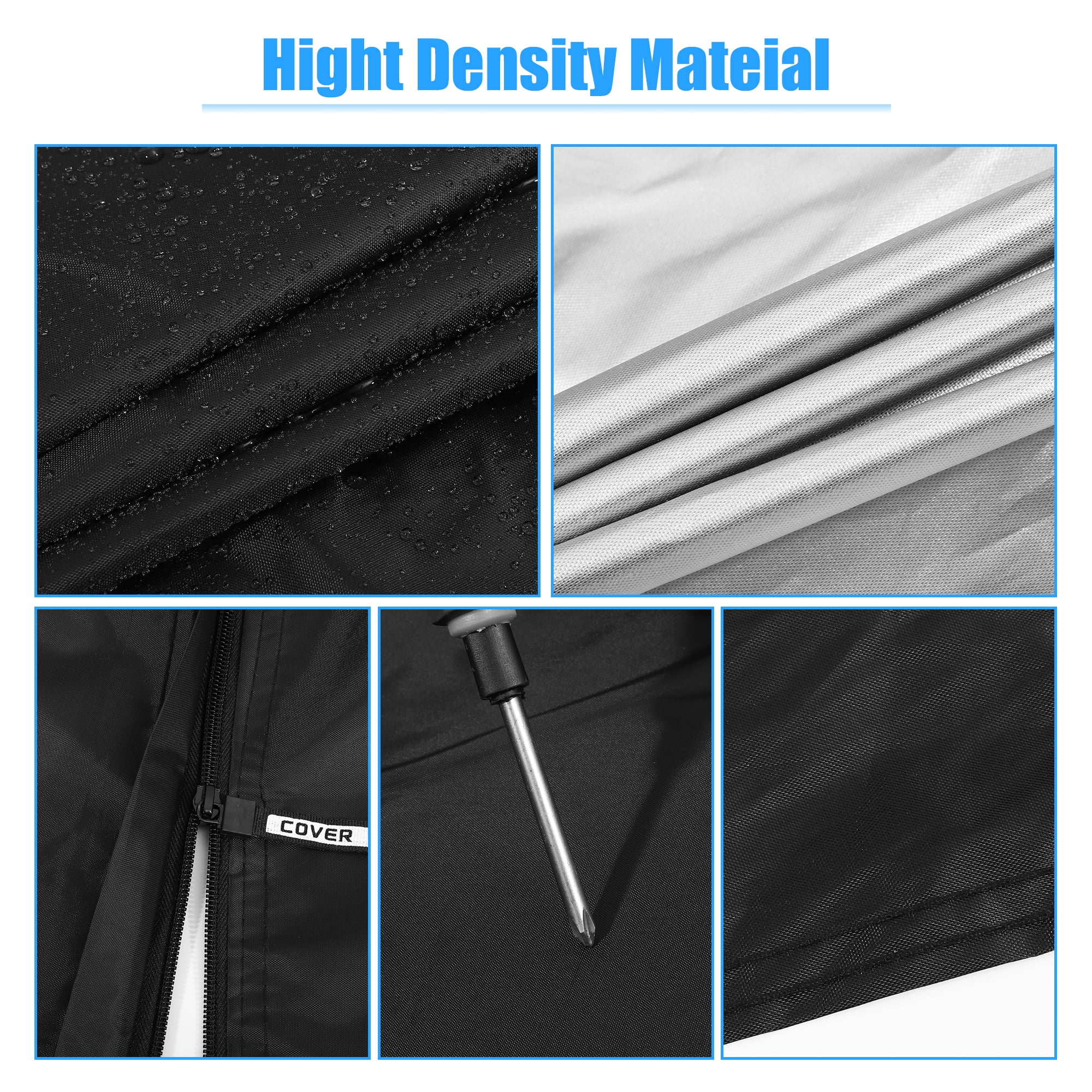 Unique Bargains Car Cover for Jeep Wrangler JK JL 2 door 07-21 210D Outdoor Black Blue