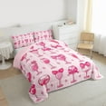 thumbnail image 3 of Manfei Kawaii Pink Bowknot 2pcs Bedding Comforter Set for Female Girls Teens,Stars Print Twin Comforter Sets,Dreamy Princess Breathable Bedding Set,Super Cozy Room Decor,Reversible, 3 of 8