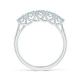 thumbnail image 2 of ANGARA Natural Half Eternity Five Stone Aquamarine Wedding Ring in 14K White Gold for Women (Size-3.8mm) | March Birthstone, Birthday, Anniversary, Jewelry Gift for Women | Natural Aquamarine Ring, 2 of 9