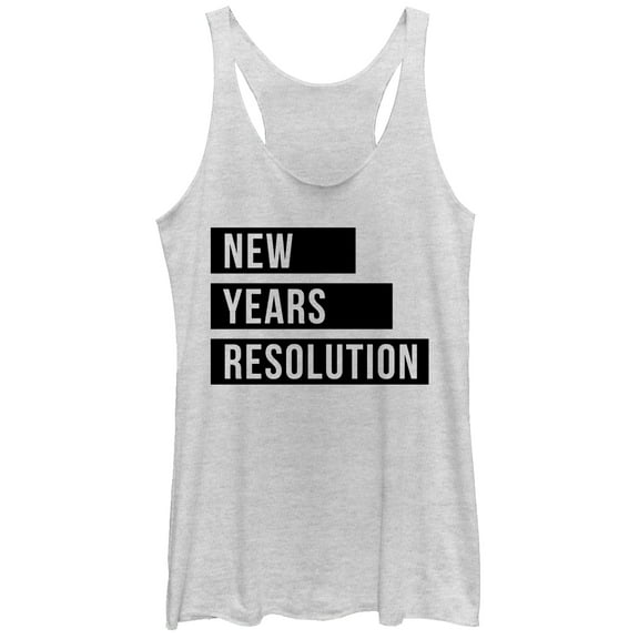 Women's CHIN UP New Years Resolution Racerback Tank Top White Heather 2X Large