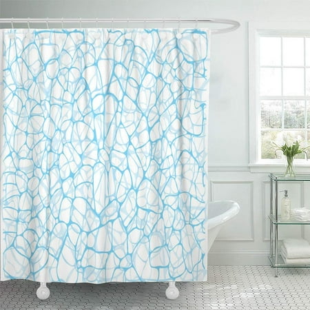 - PKNMT Organism Abstract Design Based on Organic Structure Shades of Blue Colors Tissue Sea Shower Curtain Bath Curtain 66x72 inch