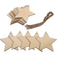 thumbnail image 2 of Adorno de madera rústica con forma de estrella, decoración colgante, adornos de madera en forma de estrella de madera Natural, compatibles con decoración de banderines para fiestas, 2 of 5