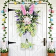 thumbnail image 2 of HJuyYuah Easter Bunny Wreath 24 Inch - Artificial Plant Themed Door Hanger for Front Door Outdoor Wall Decor and Scene Props, 2 of 7