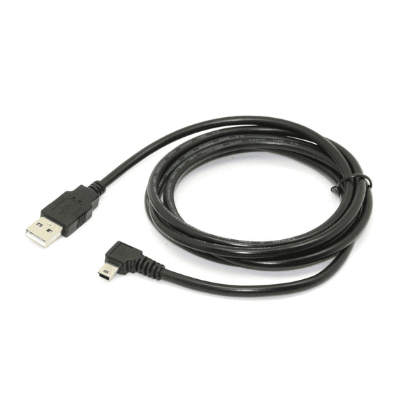 6pcs 1.8m Mini USB B Type 5pin Male 90 Degree Left Angled to USB 2.0 Male Data Cable Black Color