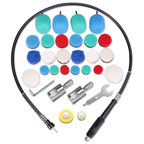Mini Detail Polisher Shaft, Car Foam Drill Polishing Pad Kit with 5/8Inch&M14 Thread, for Tool/Polishing Machine