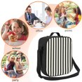thumbnail image 5 of Lafuoo Black And White Thick Stripes Pattern Thermal Insulated One Shoulder Handheld Lunch Bag, Adjustable Shoulder Strap Leak-proof Lunch Box Unisex-One Size, 5 of 8