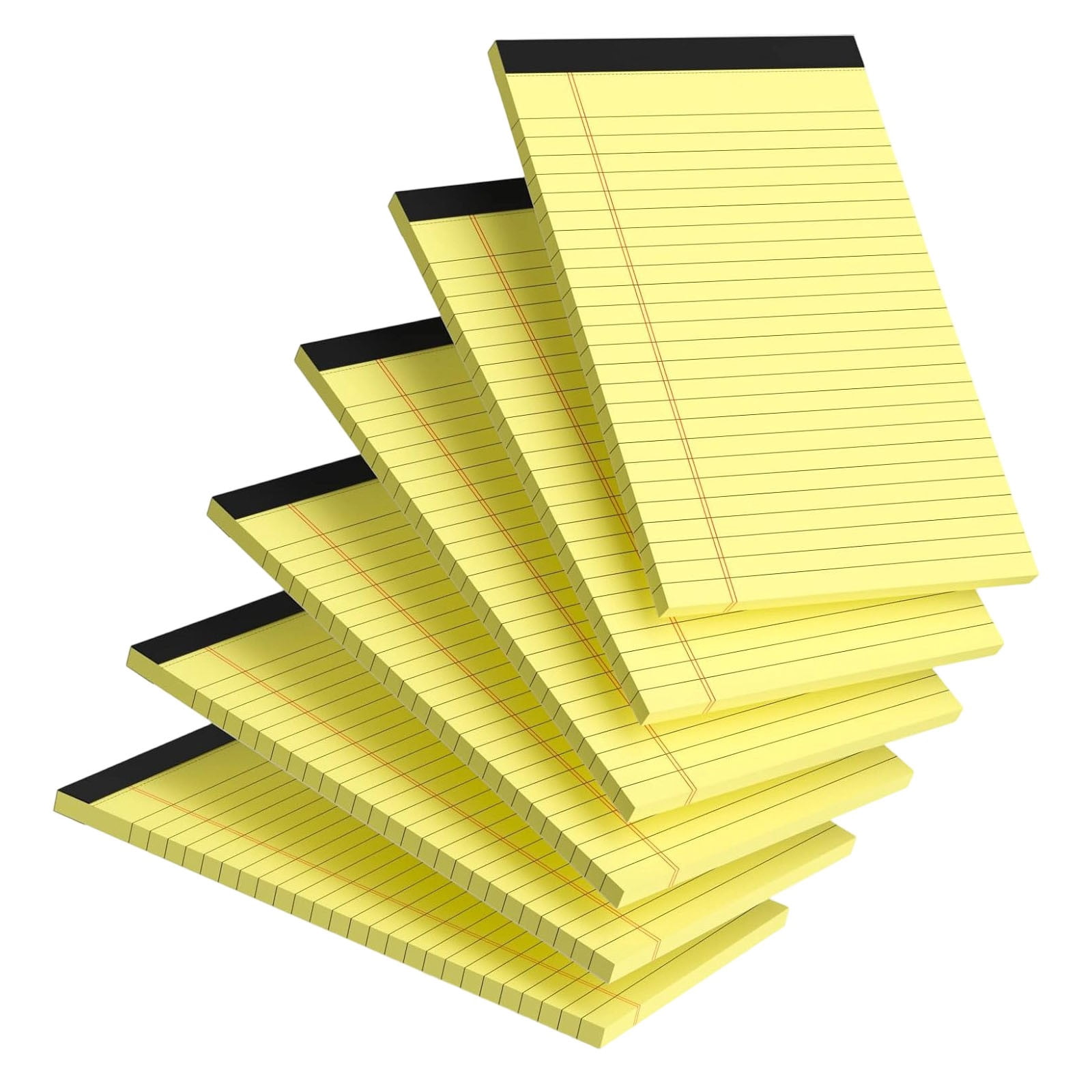 6Pcs Colored Note Pads 8x5 in Legal Pads Writing Pads Lined Paper College Ruled Pad of Paper Notebook To-Do List for Sch ool & Office Supplies Yellow 6Pcs