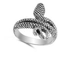 thumbnail image 4 of Oxidized Snake Coil Oxidized Animal Ring 925 Sterling Silver Band Jewelry Female Male Unisex Size 9, 4 of 4