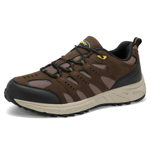 Zapatos de senderismo Kricely Waterproof Suede para hombre, color marrón, talla 13