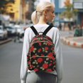thumbnail image 7 of FORMRS Mini Backpack Purse for Women Quilted Travel Daypack Casual Shoulder Bag, Red Roses Pattern, 7 of 7
