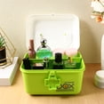 thumbnail image 3 of EeaseCA Multi-function Medicine Cabinet Portable First-aid Case Double Layer Home Storage Medicine Box (Green, 21x16.5x15cm), 3 of 8