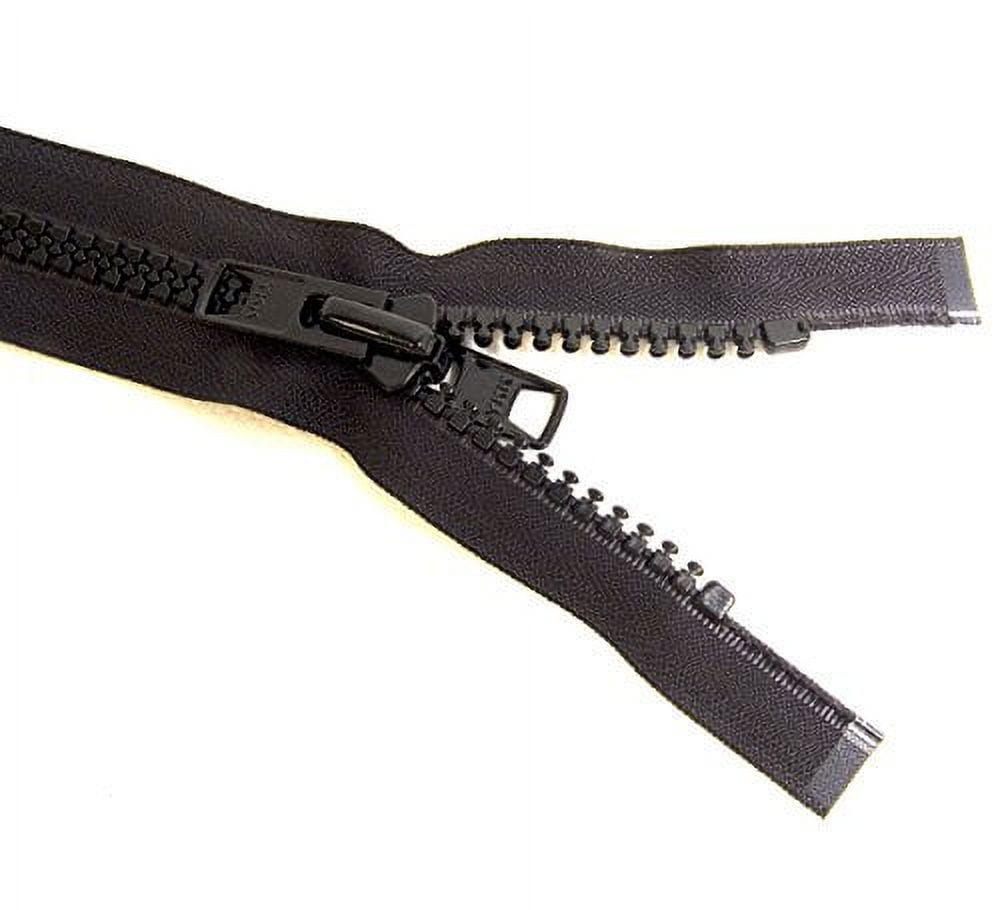 YKK #10 Boat Top Zipper, Black 108" Inch, Seperating Double Metal Tab Slider