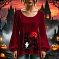 thumbnail image 7 of Sheghy Halloween Costumes for Women Dressy Tops for Women Crew Neck A-Line Button Front for Summer Wine M, 7 of 7