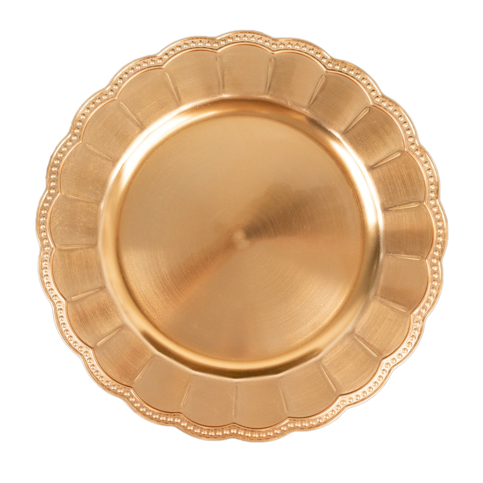 MAONAME 13" Gold Charger Plates Set Of 50, Round Charger For Dinner Plates, Plate Chargers With Beaded Rim, Plastic Table Chargers For Wedding, Party