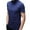 Blue, variant on iEFiEL Mens Slim Fit Solid Color T-shirt Tops Casual Short Sleeve Undershirt