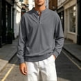 thumbnail image 5 of Daiosportswear Men's Casual Henley Shirts Collarless Roll-Up Long Sleeve Button Down Waffle T Shirt Gray XXXXL, 5 of 7