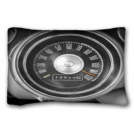 Cushion Filling Wholesale WinHome Funny Wholesale Classic Muscle Car Speedometer White Pillow Case Cases Cover Cushion Covers Sofa Size 20x30 Inches Two Side ()