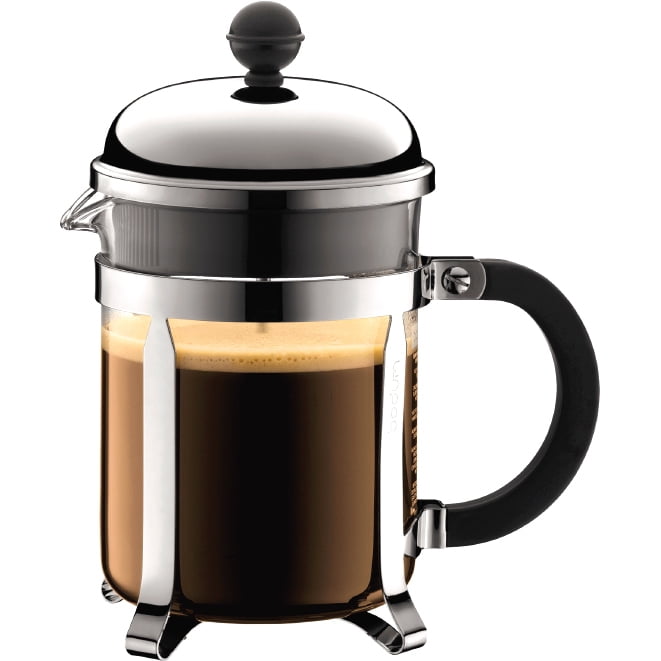 4-Cup 0.5 L Borosilicate Glass Bodum Kenya French Press Coffee Maker Black 