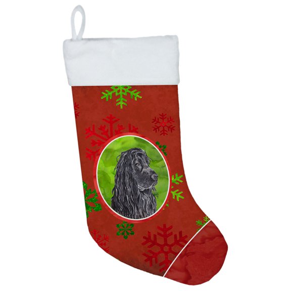 Carolines Treasures SC9583-CS Black Cocker Spaniel Red Snowflakes Holiday Christmas Stocking Large multicolor