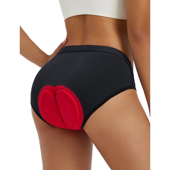 Baleaf Women's 4D Padded Bike Underwear Cycling Shorts Biking Bicycle MTB Briefs Gear Clothes Biker Padding Black L