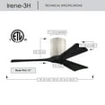 thumbnail image 6 of Matthews Fan Company IR3H-BW-BK-52 Irene 52" Barn Wood Hugger Ceiling Fan with 3 Matte Black Blades, Remote and Wall Control, Indoor/Outdoor Damp Rated, 6 of 6
