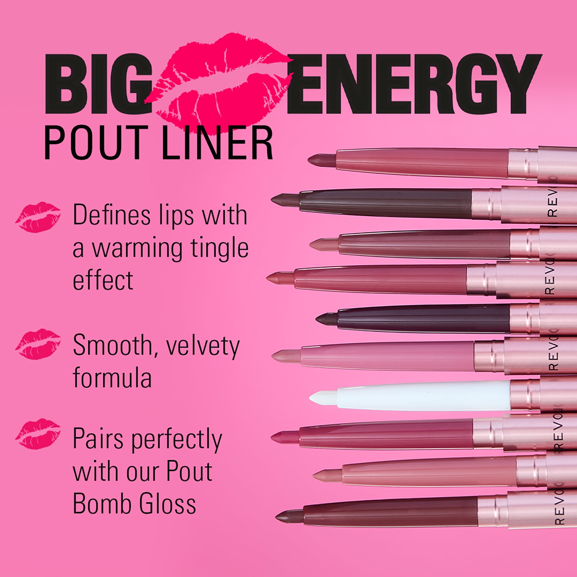 Revolution Beauty Pout Bomb Plumping Lip Liner, Long-Lasting with Hyaluronic Acid, Doll Cool Nude, 1 Count