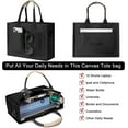 thumbnail image 7 of mirlewaiy Tote Bags for Women Canvas Tote Purse Crossbody with Pockets Top Handle Shoulder Satchel Bag for Women-Black, 7 of 7