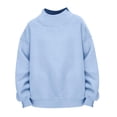 thumbnail image 5 of larppty Mock Neck Sweatshirt for Girls Oversized Turtleneck Sweater Long Sleeve Cute Fleece Pullover Tops Fall Trendy Hoodies Clothes (11-12 Years,Sky Blue), 5 of 5