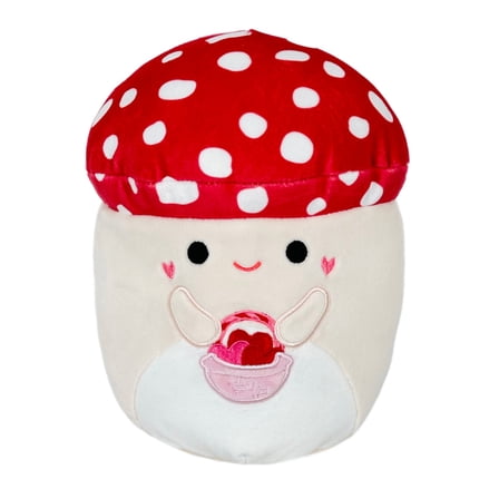 Squishmallows 2026 Valentine Squad 8" Malcolm the Mushroom with Basket of Hearts Plush Doll Toy