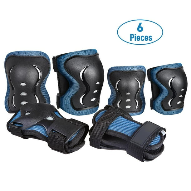 JBM 6 PCS Kids Protective Gear Set Bike Knee Pads and Elbow Pads w